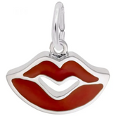 Sterling Silver Sealed with a Kiss Enameled Charm